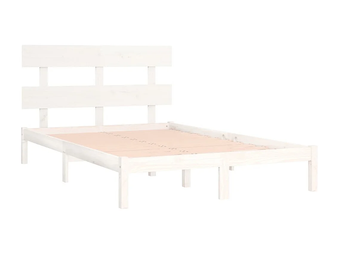 Lit double | Lit adulte | Cadre de lit blanc 180x200 cm bois massif