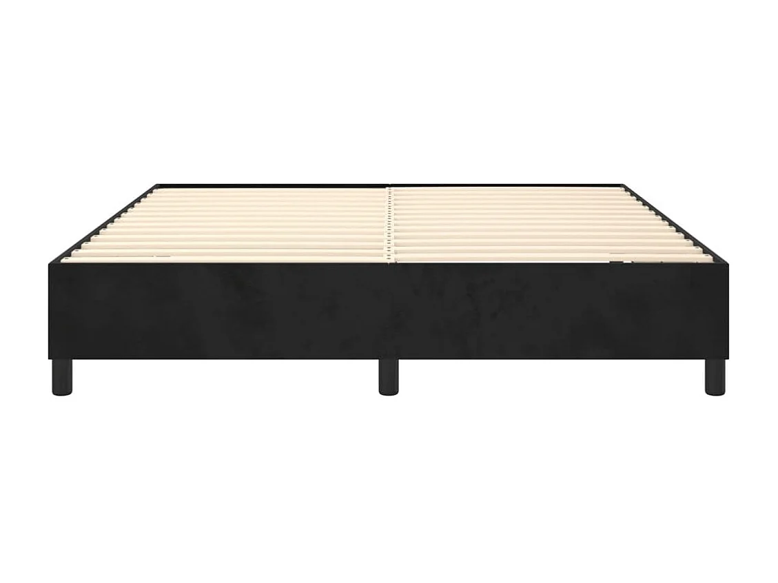 Lit double | Lit adulte | Cadre de lit noir 180x200 cm velours