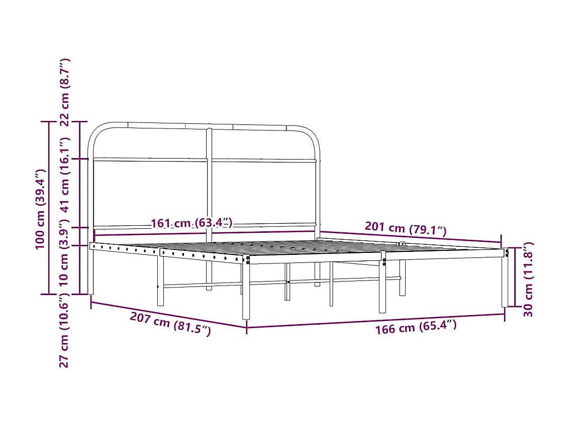 Letto per adulti | Letto matrimoniale | Giroletto senza Materasso Rovere Marrone 160x200 cm Truciolato