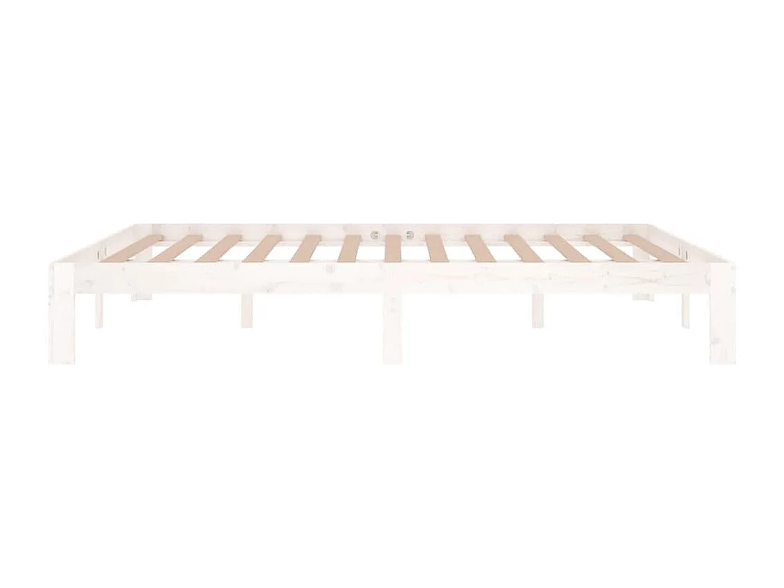 Lit double | Lit adulte | Cadre de lit blanc bois massif 150x200 cm