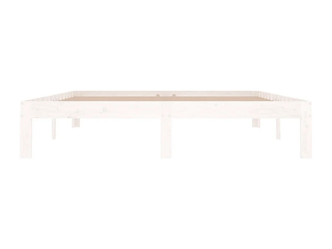 Lit double | Lit adulte | Cadre de lit blanc bois massif 150x200 cm