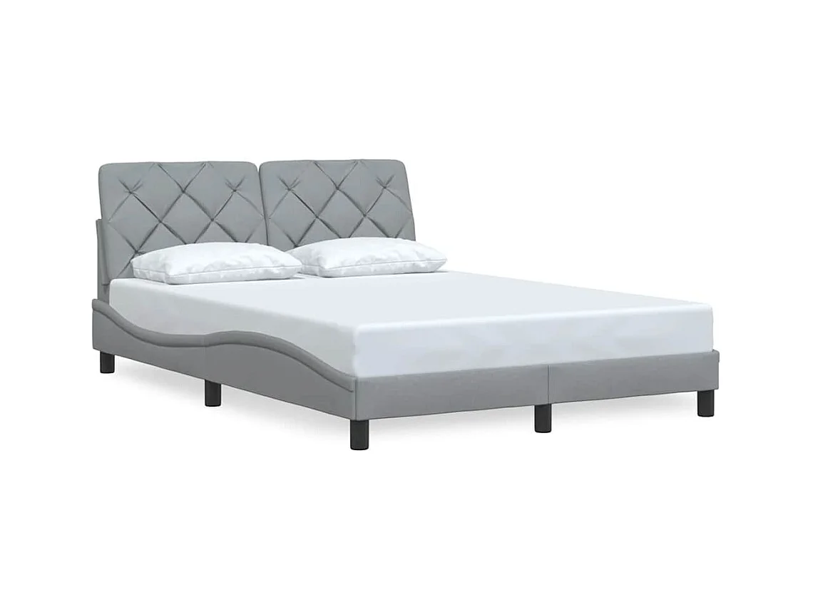 Letto per adulti | Letto singolo | Giroletto senza Materasso Grigio Chiaro 120x200 cm Tessuto