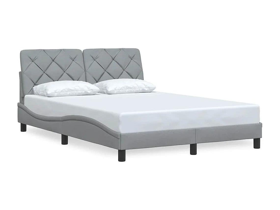 Letto per adulti | Letto singolo | Giroletto senza Materasso Grigio Chiaro 120x200 cm Tessuto