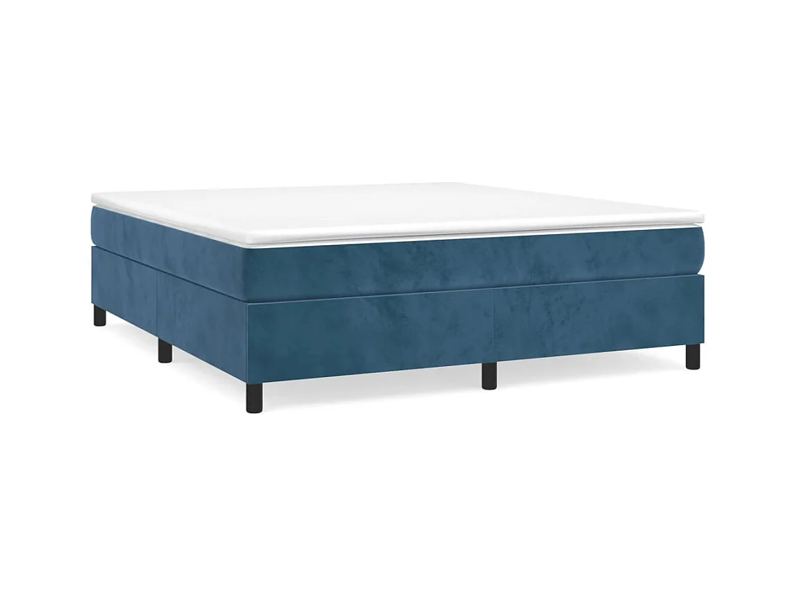 Lit double | Lit adulte | Cadre de lit bleu foncé 160x200 cm velours