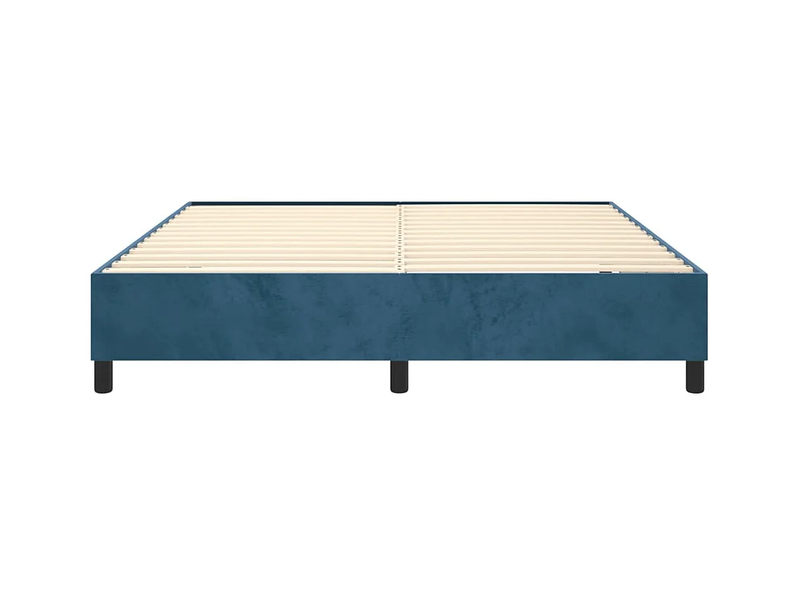 Lit double | Lit adulte | Cadre de lit bleu foncé 160x200 cm velours