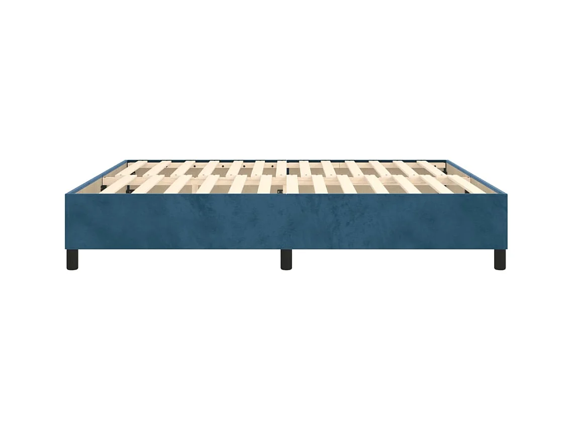 Lit double | Lit adulte | Cadre de lit bleu foncé 160x200 cm velours