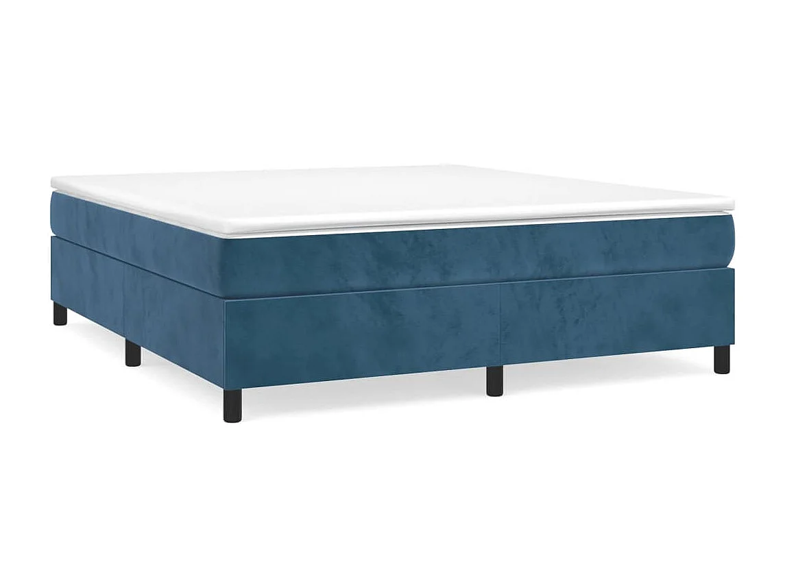 Lit double | Lit adulte | Cadre de lit bleu foncé 160x200 cm velours