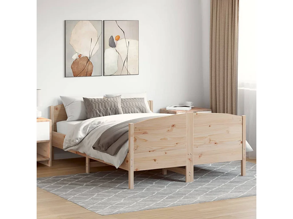 Lit double | Lit adulte | Cadre de lit 140x200 cm bois massif de pin