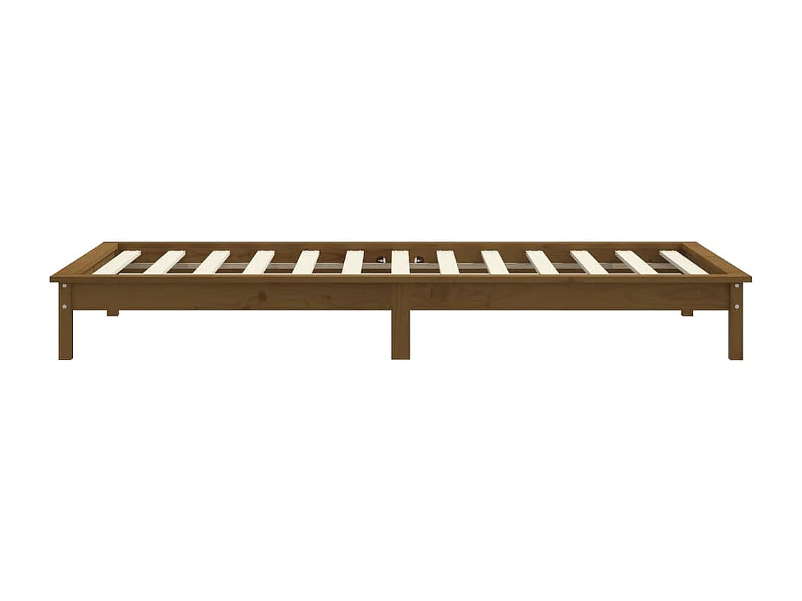 Lit simple | Lit adulte, enfant | Cadre de lit marron miel 90x200 cm bois massif