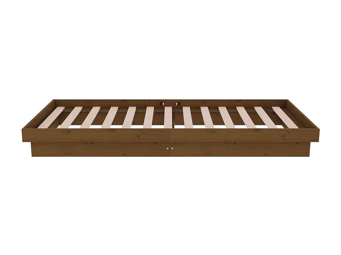 Lit simple | Lit adulte, enfant | Cadre de lit marron miel bois massif 75x190 cm