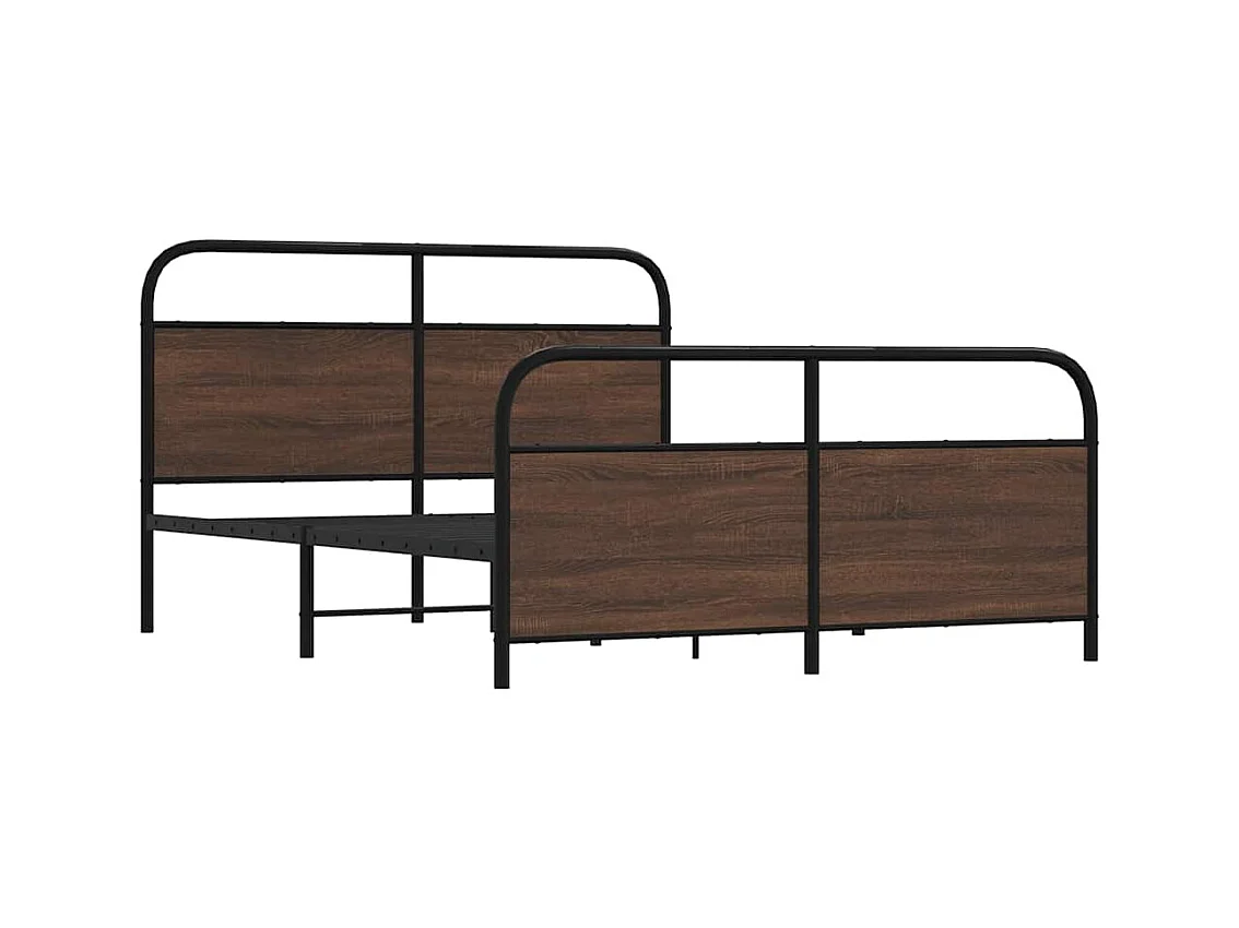 Letto per adulti | Letto matrimoniale | Giroletto senza Materaso in Metallo Rovere Marrone 160x200 cm