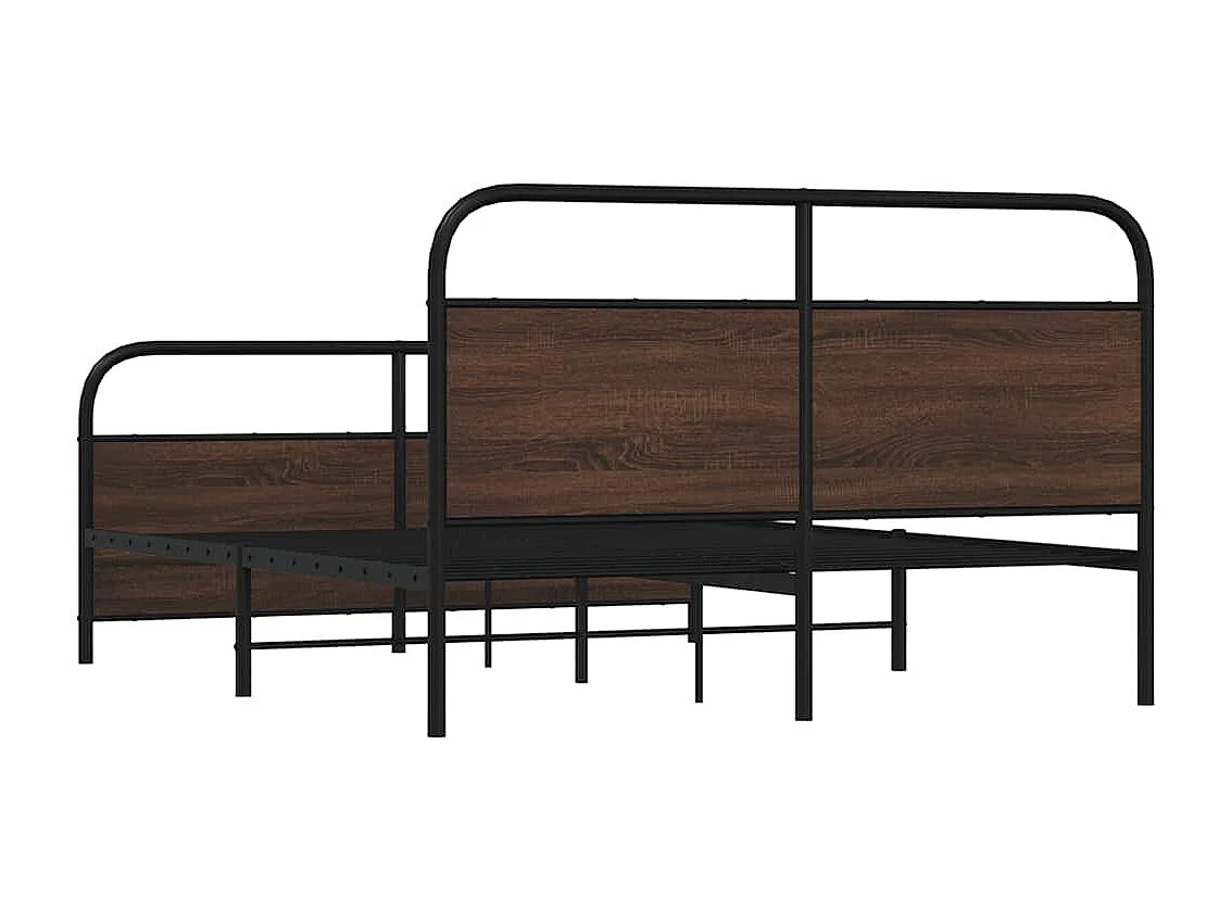 Letto per adulti | Letto matrimoniale | Giroletto senza Materaso in Metallo Rovere Marrone 160x200 cm