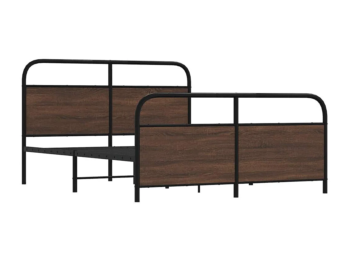 Lit double | Lit adulte | Cadre de lit en métal chêne marron 160x200 cm