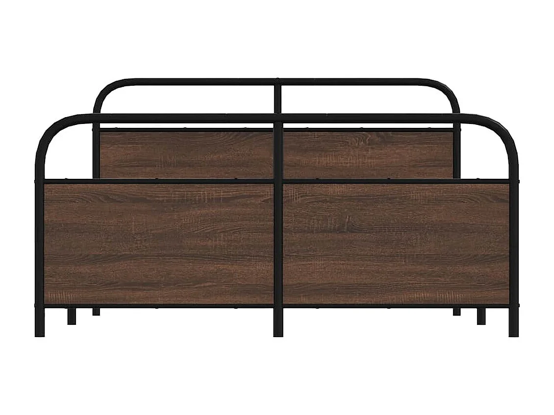 Lit double | Lit adulte | Cadre de lit en métal chêne marron 160x200 cm