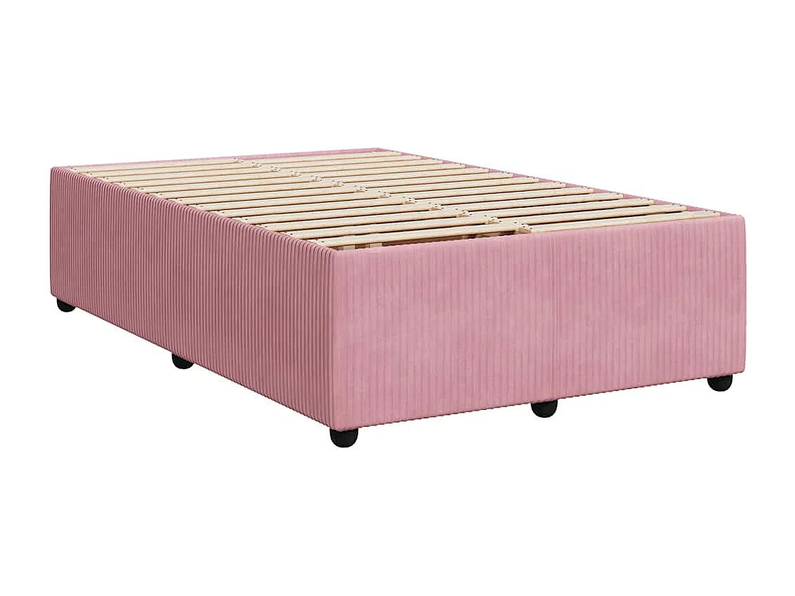 Lit simple | Lit adulte, enfant | Cadre de lit rose 120x200 cm velours