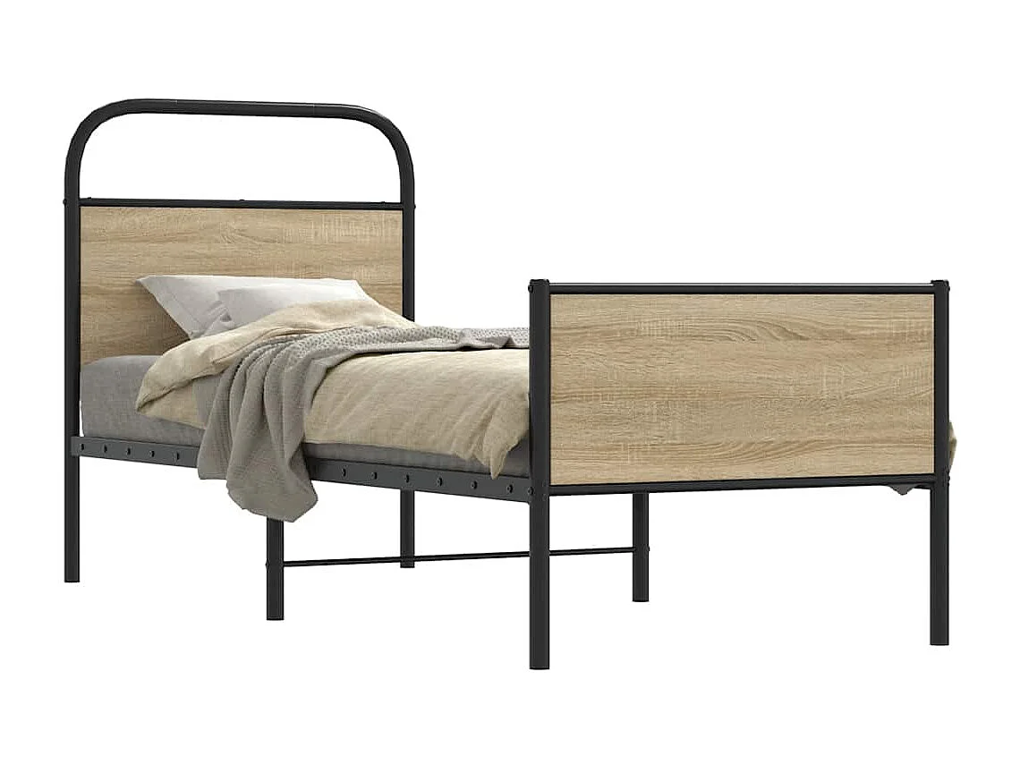 Letto per adulti | Letto singolo | Giroletto senza Materasso Rovere Sonoma 75x190 cm in Truciolato