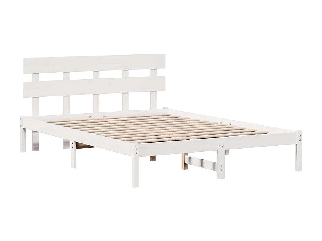 Letto matrimoniale | Giroletto | Struttura del letto Bianco 150x200 cm Legno massello di pino