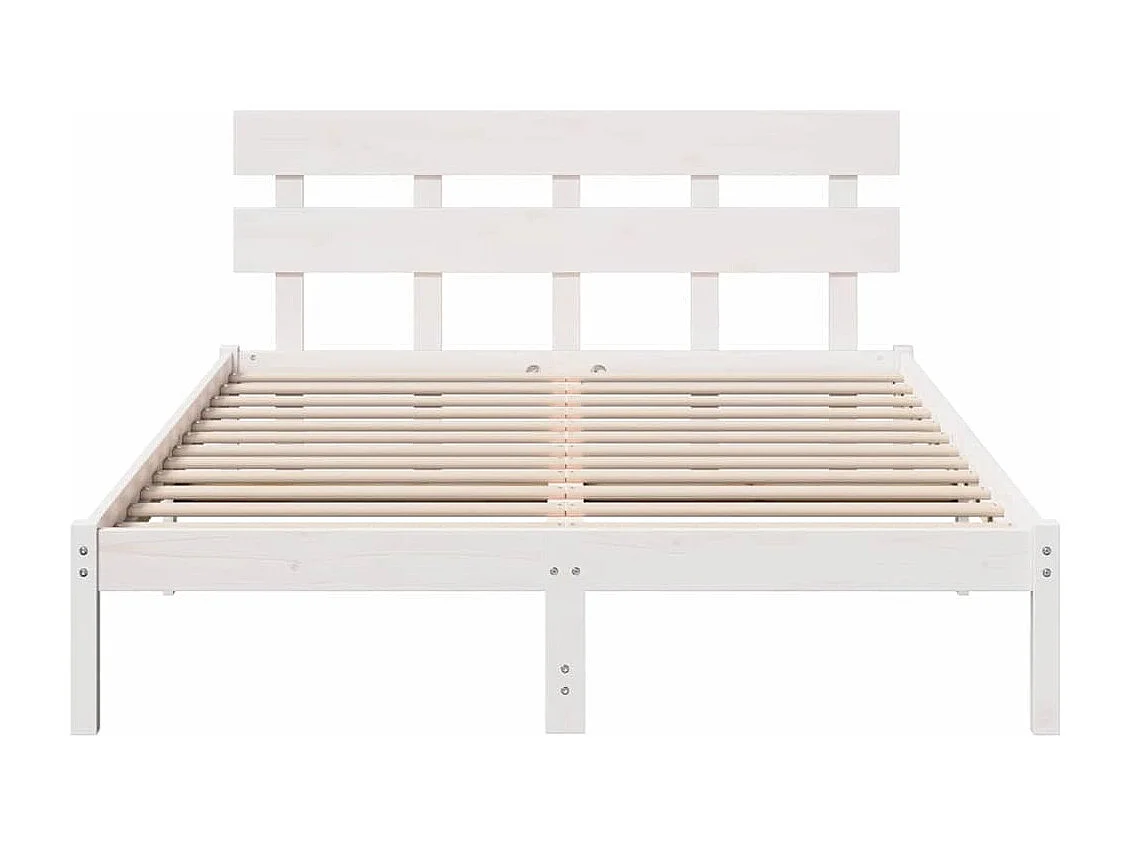 Letto matrimoniale | Giroletto | Struttura del letto Bianco 150x200 cm Legno massello di pino