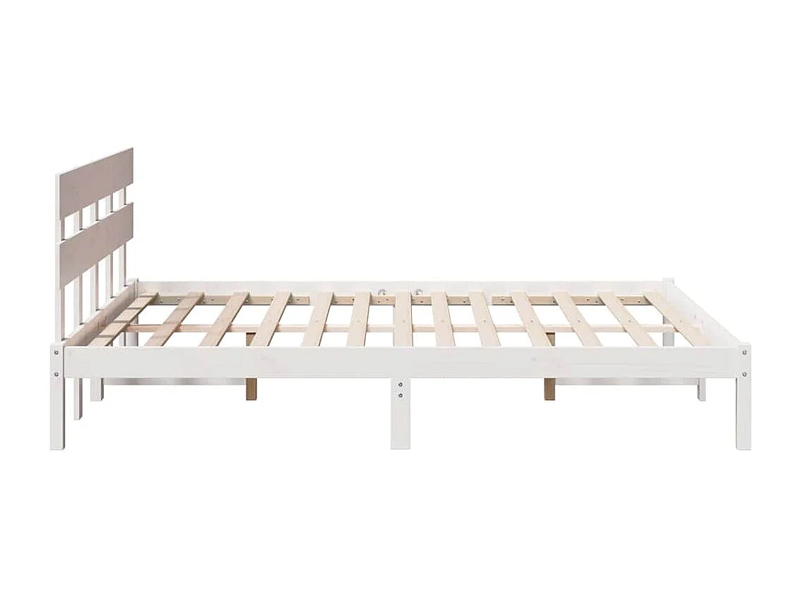 Letto matrimoniale | Giroletto | Struttura del letto Bianco 150x200 cm Legno massello di pino