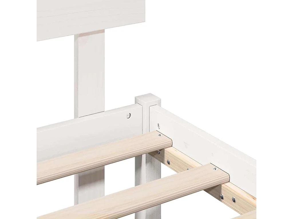 Letto matrimoniale | Giroletto | Struttura del letto Bianco 150x200 cm Legno massello di pino