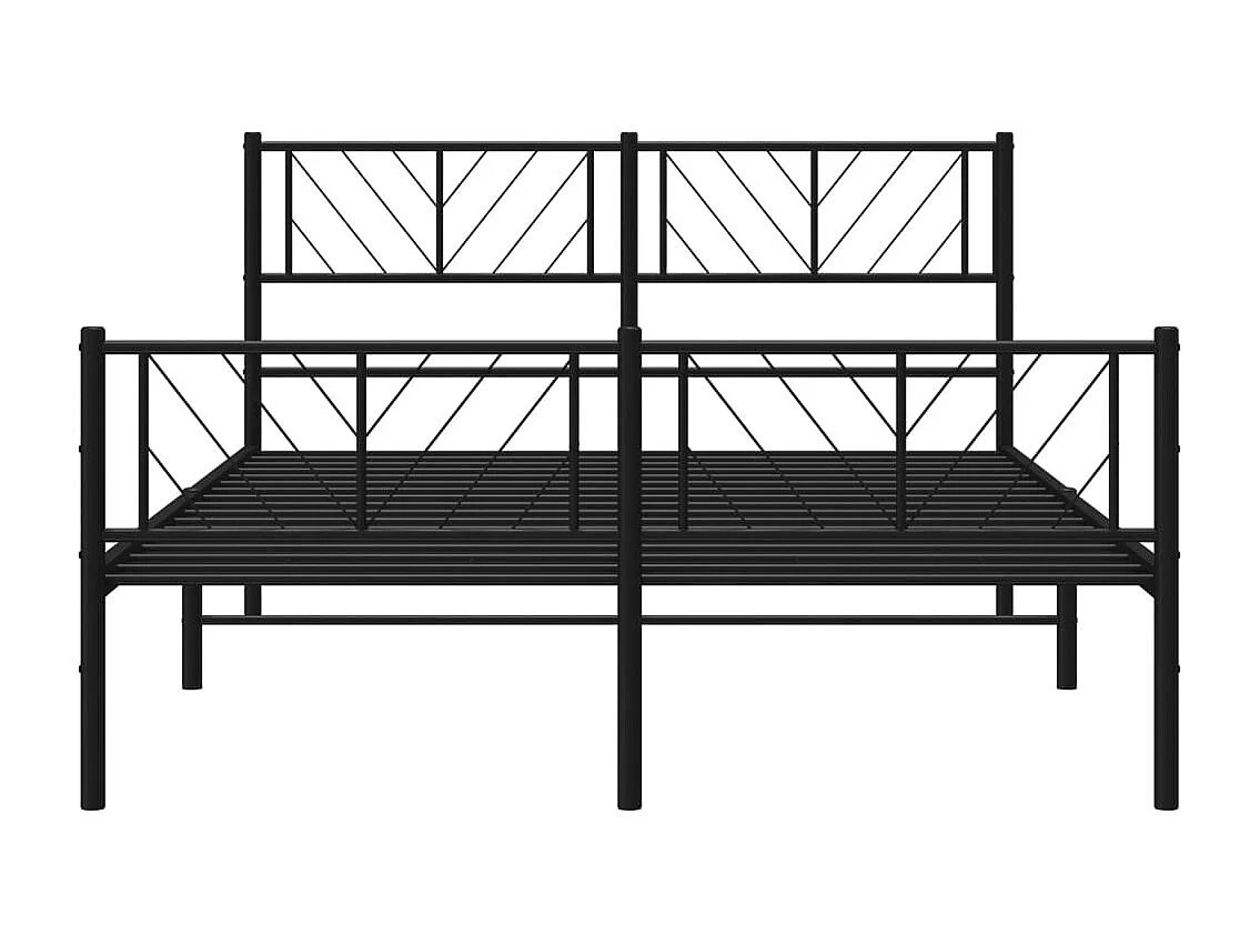 Lit simple | Lit adulte, enfant | Cadre de lit métal avec pied de lit noir 120x190cm