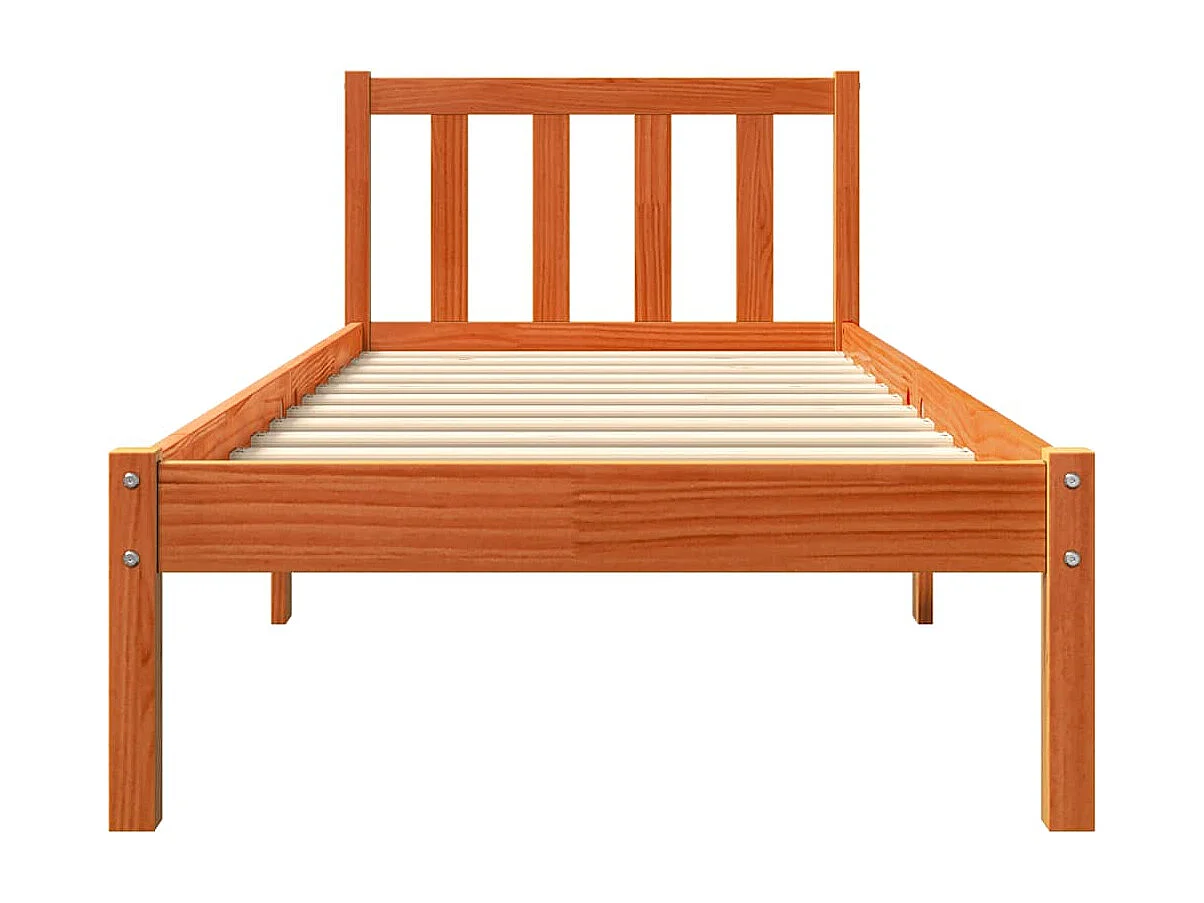 Lit simple | Lit adulte, enfant | Cadre de lit cire marron 100x200cm bois pin massif