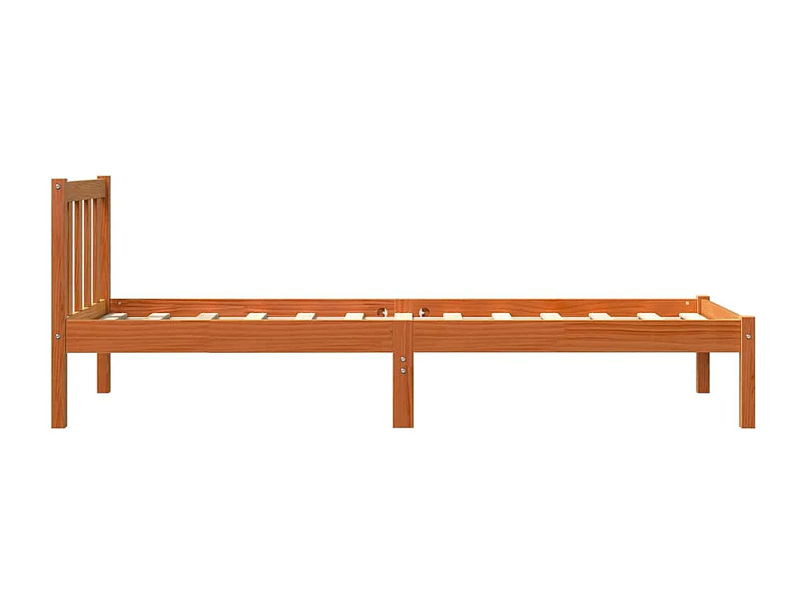 Lit simple | Lit adulte, enfant | Cadre de lit cire marron 100x200cm bois pin massif