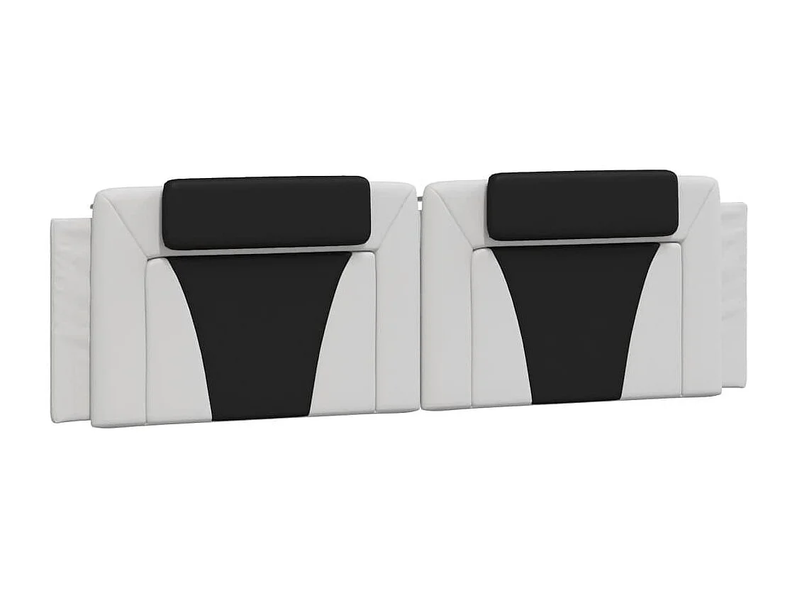 Lit double | Lit adulte | Cadre de lit blanc et noir 180x200 cm similicuir
