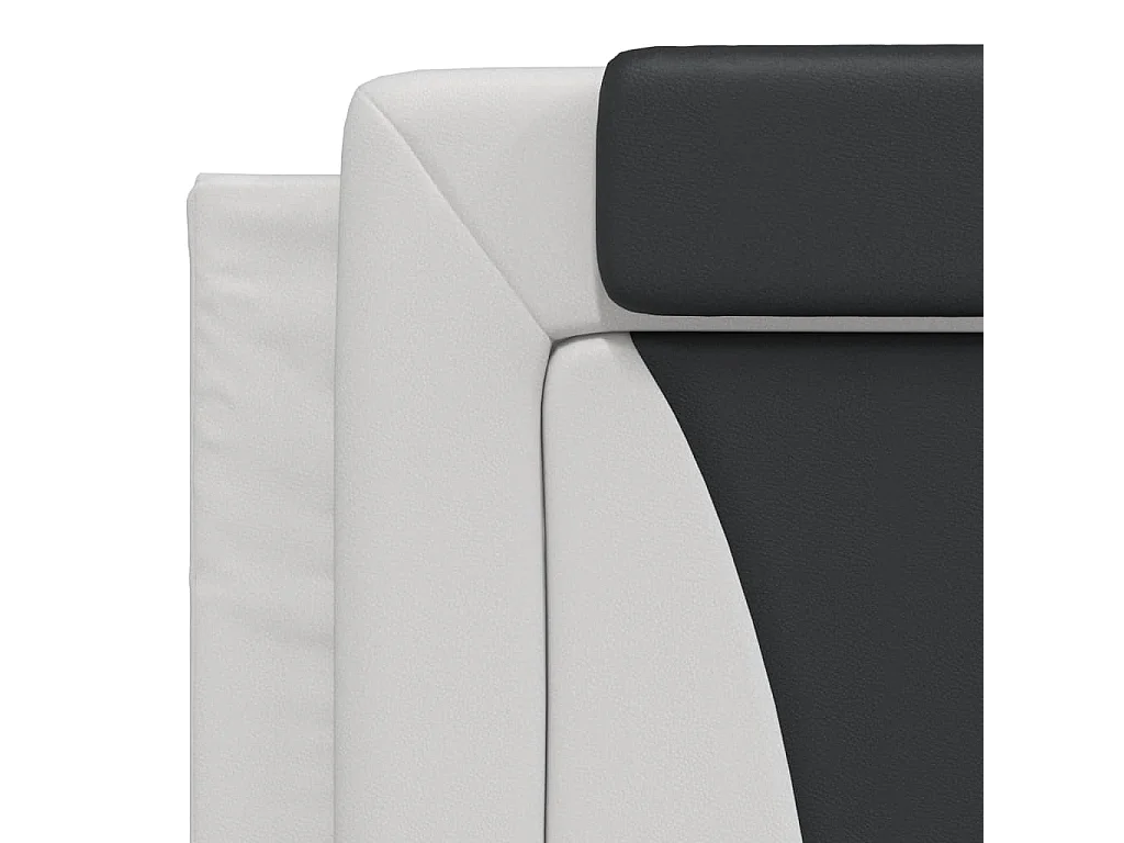 Lit double | Lit adulte | Cadre de lit blanc et noir 180x200 cm similicuir