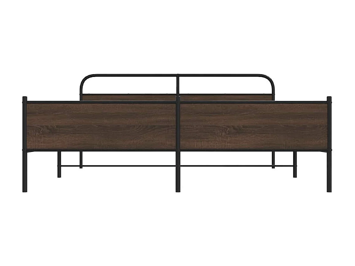 Letto per adulti | Letto matrimoniale | Giroletto senza Materaso in Metallo Rovere Marrone 183x213 cm