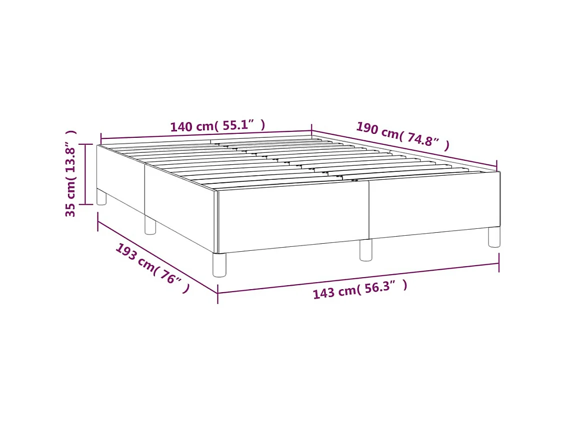 Lit double | Lit adulte | Cadre de lit gris clair 140x190 cm velours