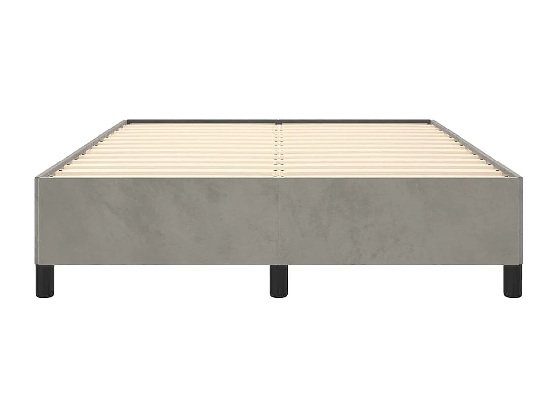 Lit double | Lit adulte | Cadre de lit gris clair 140x190 cm velours