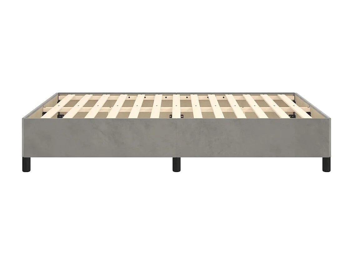 Lit double | Lit adulte | Cadre de lit gris clair 140x190 cm velours