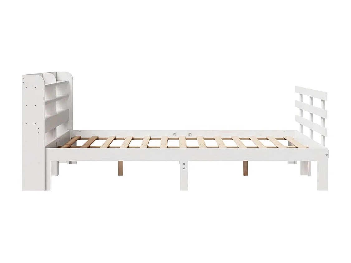 Lit double | Lit adulte | Cadre de lit avec tête de lit blanc 150x200 cm