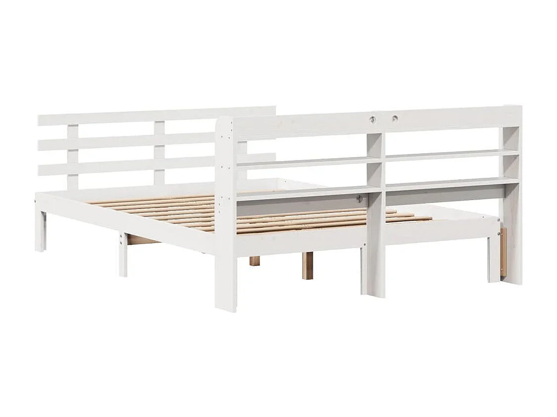 Lit double | Lit adulte | Cadre de lit avec tête de lit blanc 150x200 cm
