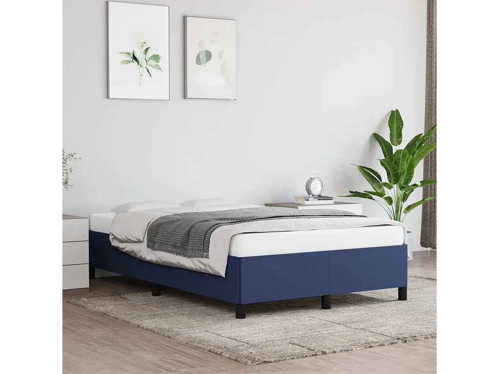 Lit simple | Lit adulte, enfant | Cadre de lit bleu 120x200 cm tissu