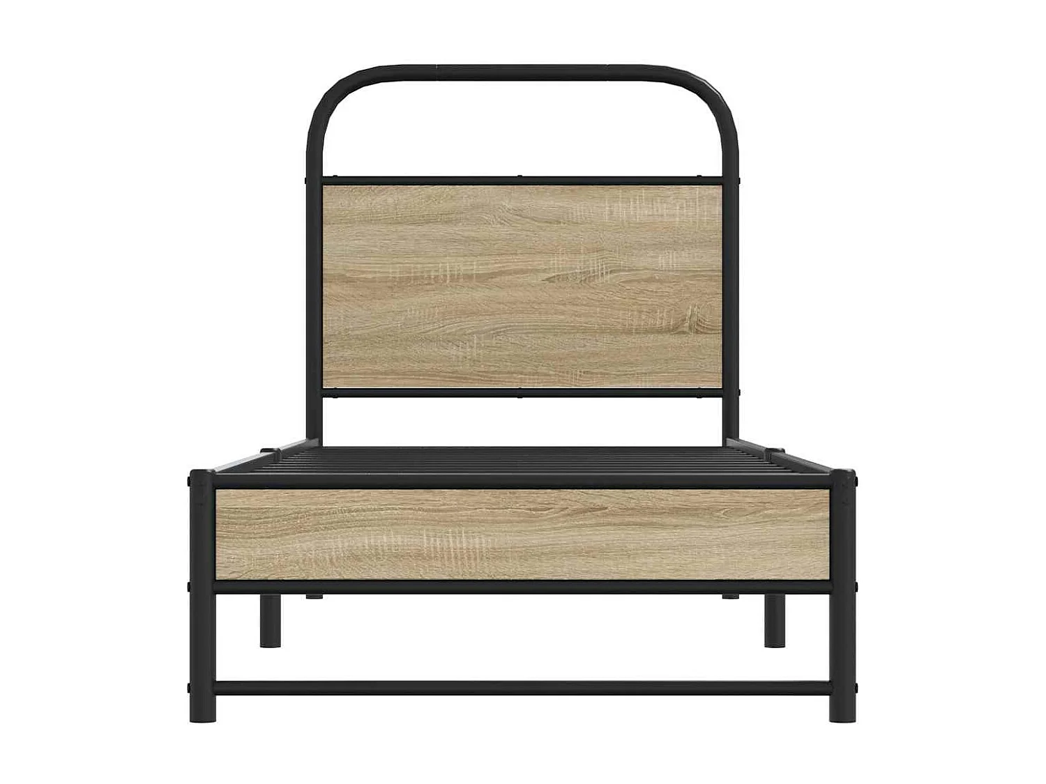 Letto per adulti | Letto singolo | Giroletto senza Materasso Rovere Fumo 80x200 cm in Truciolato