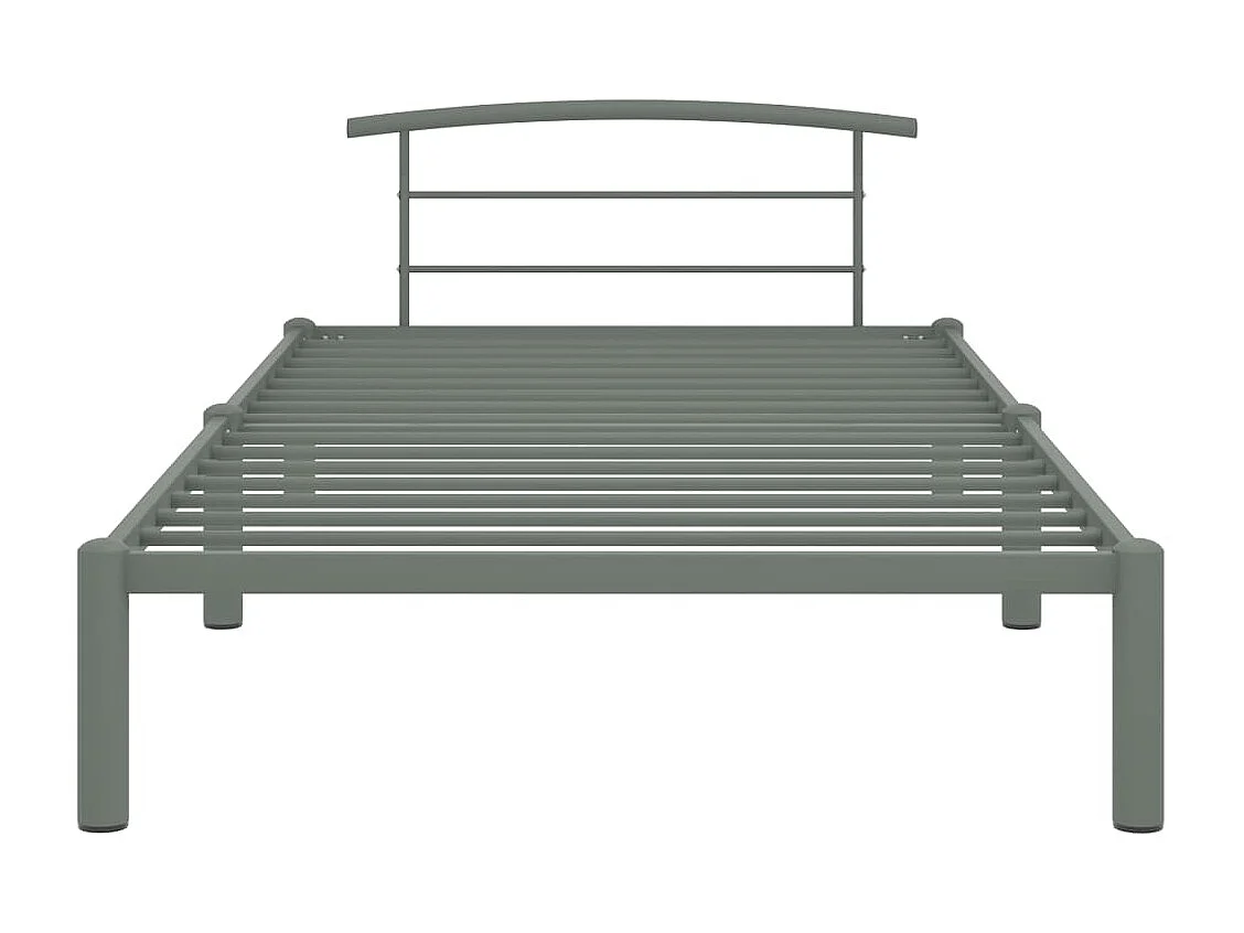 Lit simple | Lit adulte, enfant | Cadre de lit gris métal 90x200 cm