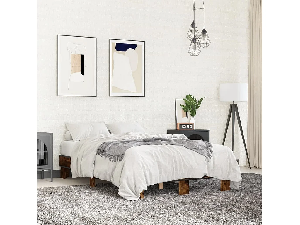 Lit simple | Lit adulte, enfant | Cadre de lit chêne fumé 120x200 cm