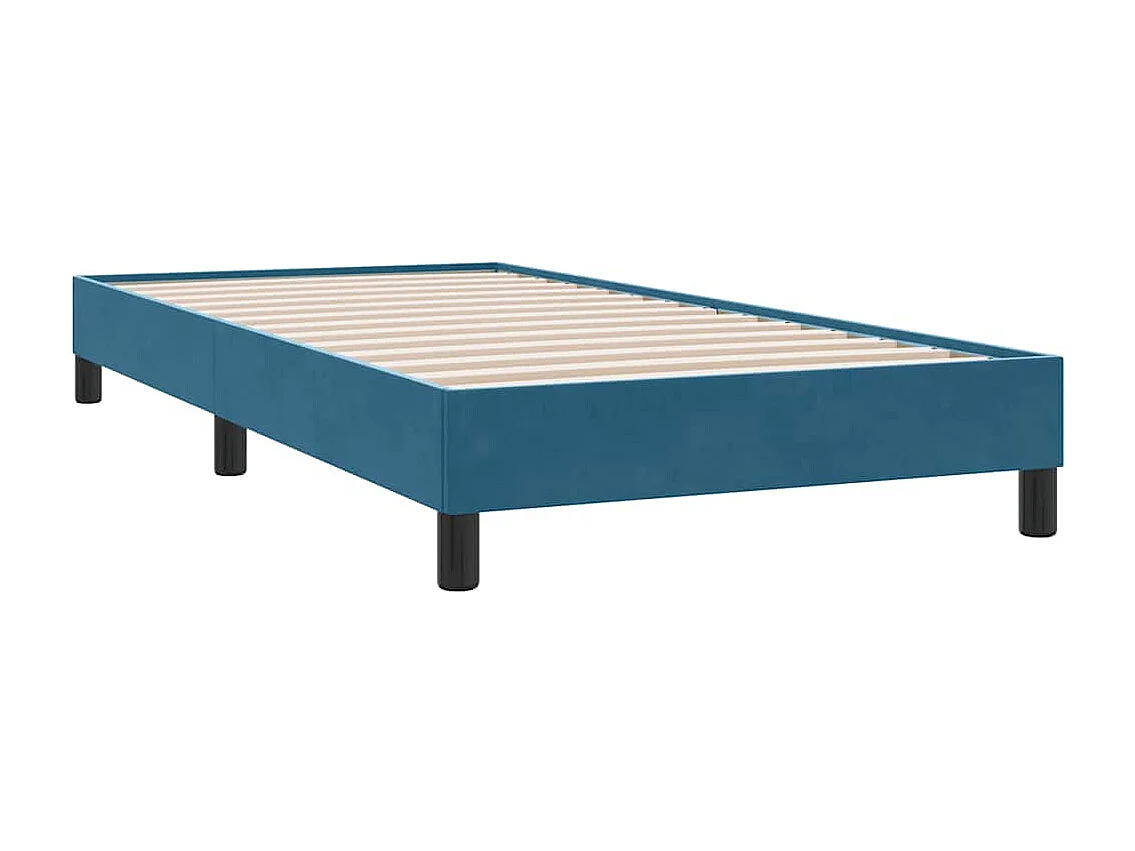 Lit simple | Lit adulte, enfant | Cadre de lit bleu foncé 100x210 cm velours