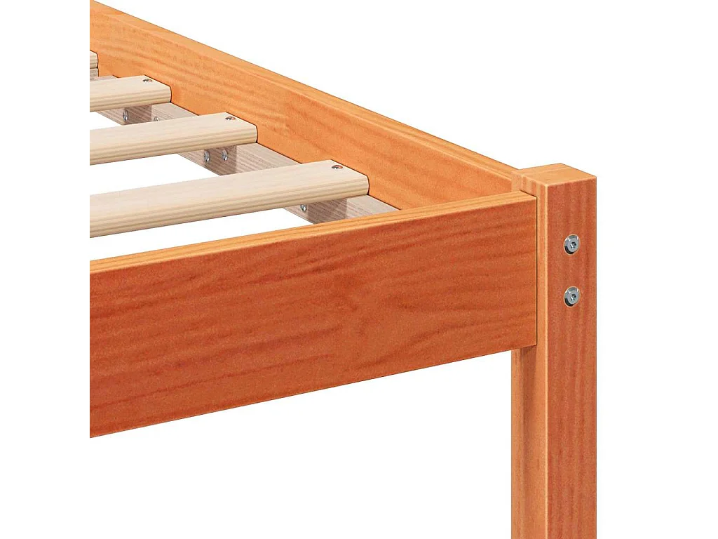 Lit double | Lit adulte | Cadre de lit Marron cire 200x200 cm Bois massif en pin