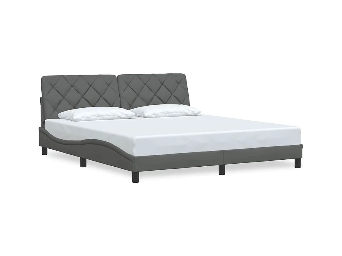 Letto per adulti | Letto matrimoniale | Giroletto senza Materasso Grigio Scuro 180x200 cm Tessuto