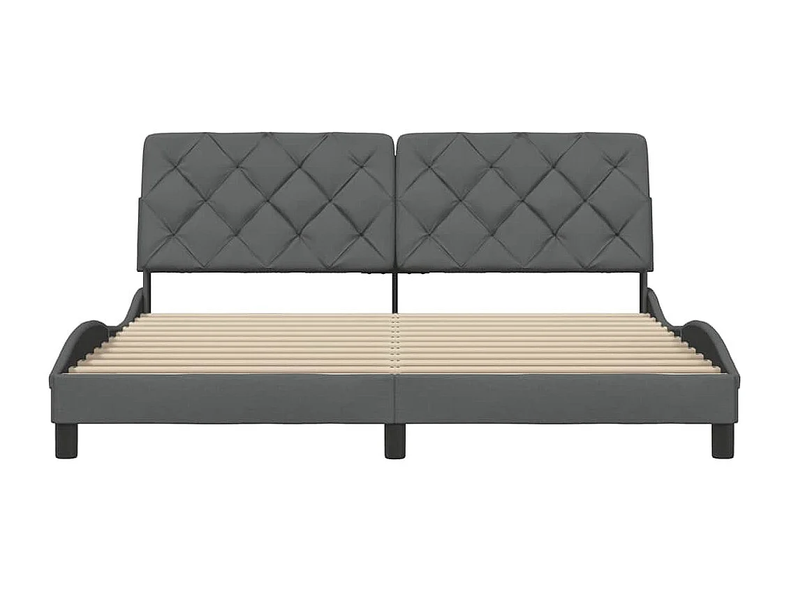 Letto per adulti | Letto matrimoniale | Giroletto senza Materasso Grigio Scuro 180x200 cm Tessuto