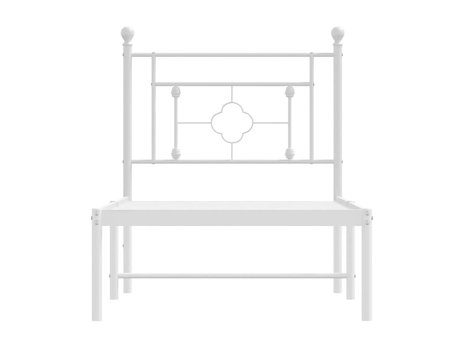 Lit simple | Lit adulte, enfant | Cadre de lit métal avec tête de lit blanc 75x190cm