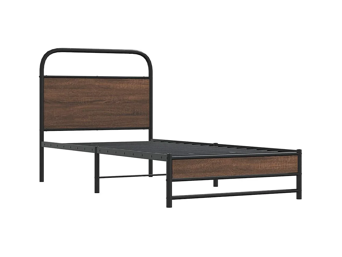 Letto per adulti | Letto singolo | Giroletto senza Materasso Rovere Marrone 100x190 cm Truciolato