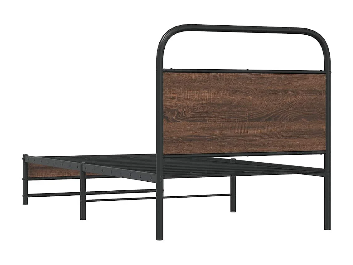 Letto per adulti | Letto singolo | Giroletto senza Materasso Rovere Marrone 100x190 cm Truciolato