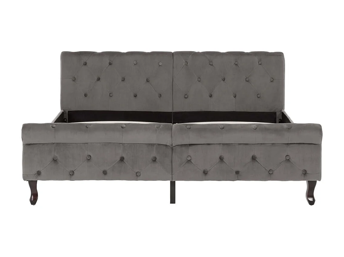 Lit double | Lit adulte | Cadre de lit gris velours 160x200 cm