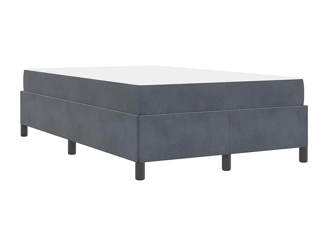 Lit simple | Lit adulte, enfant | Cadre de lit Gris foncé gris et blanc 120x200 cm Velours