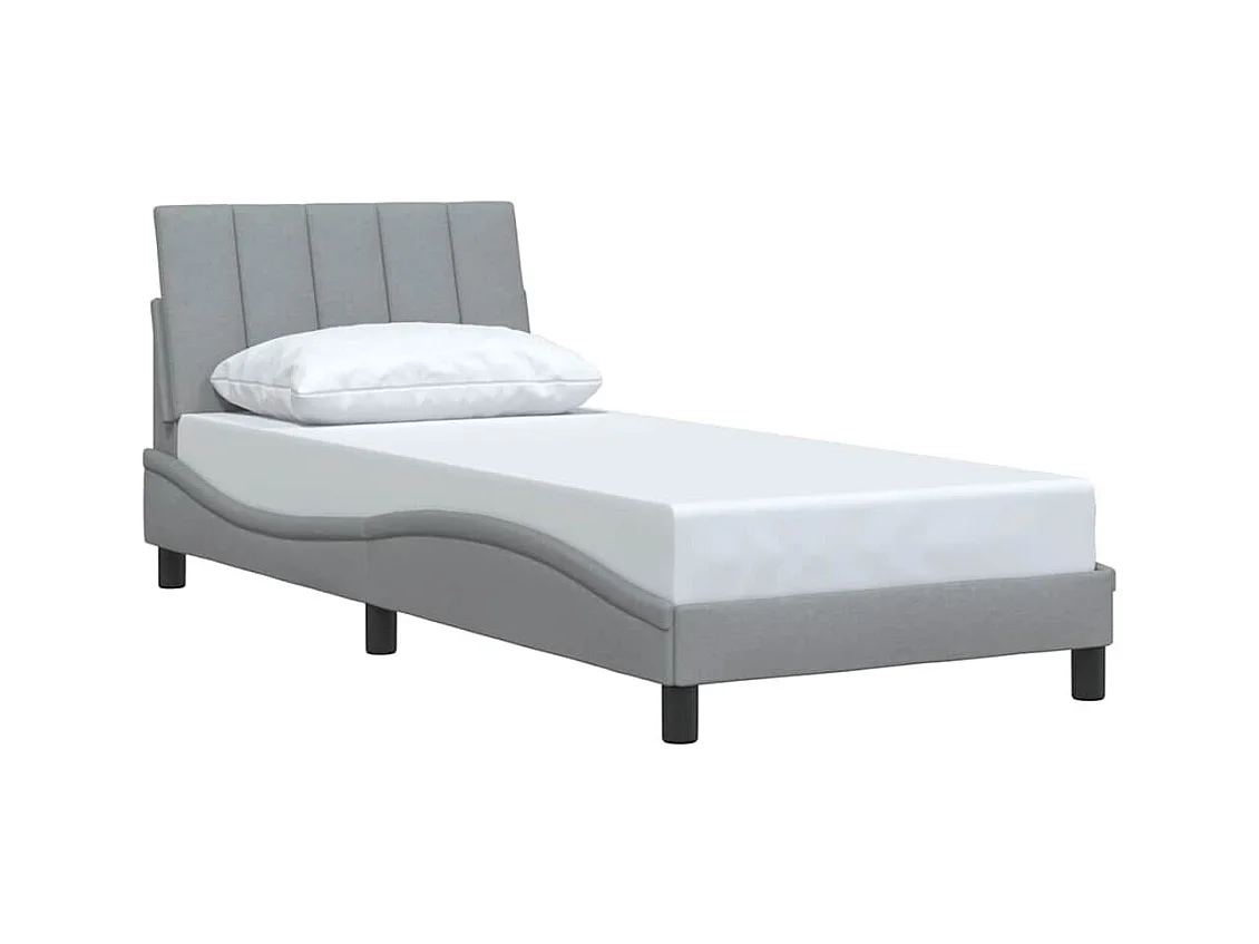 Letto per adulti | Letto singolo | Giroletto senza Materasso Hanko Grigio Chiaro 90x190 cm Tessuto