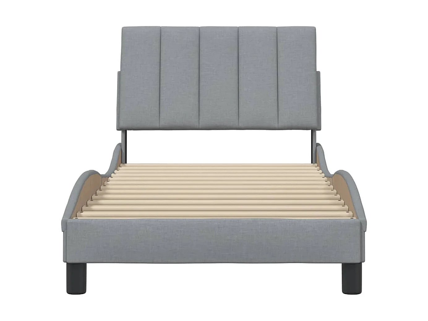 Letto per adulti | Letto singolo | Giroletto senza Materasso Hanko Grigio Chiaro 90x190 cm Tessuto